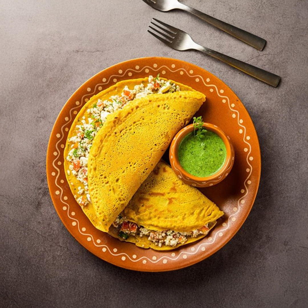 Besan Chilla Onion Tomato Paneer (2 Pc)