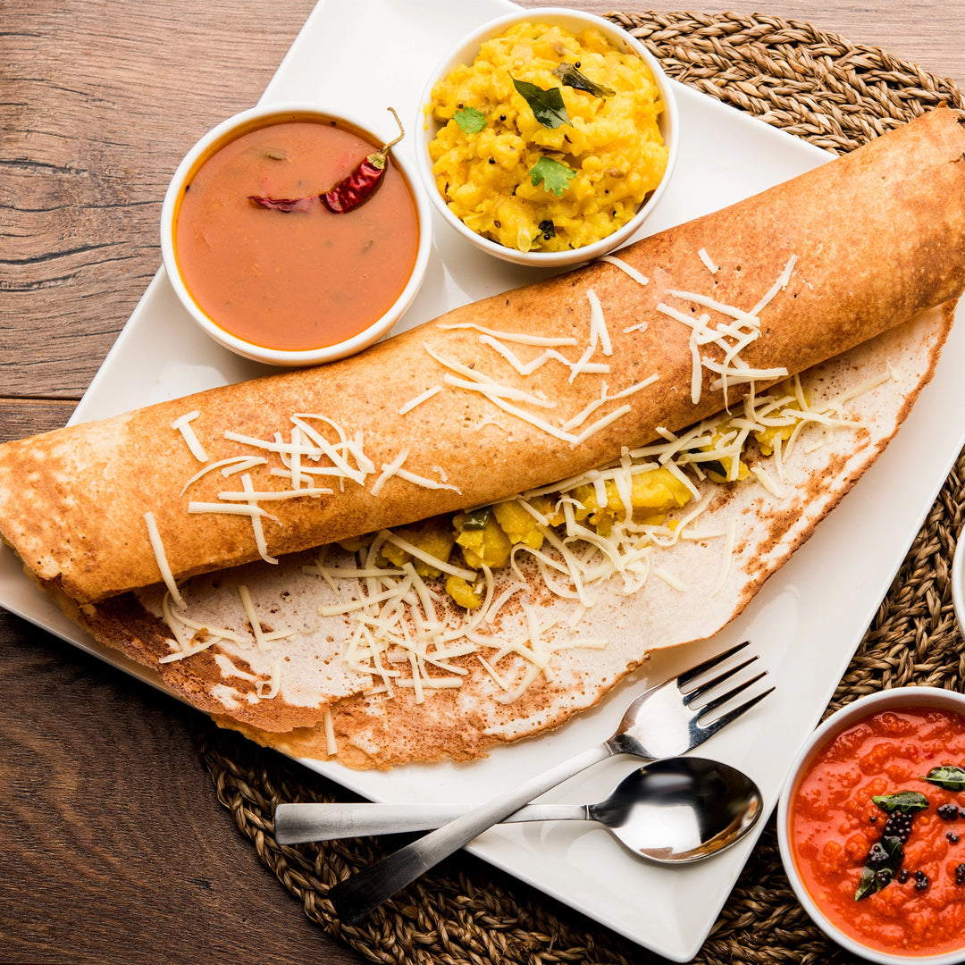 Chilli Paneer Bhurji Dosa (Ghee)