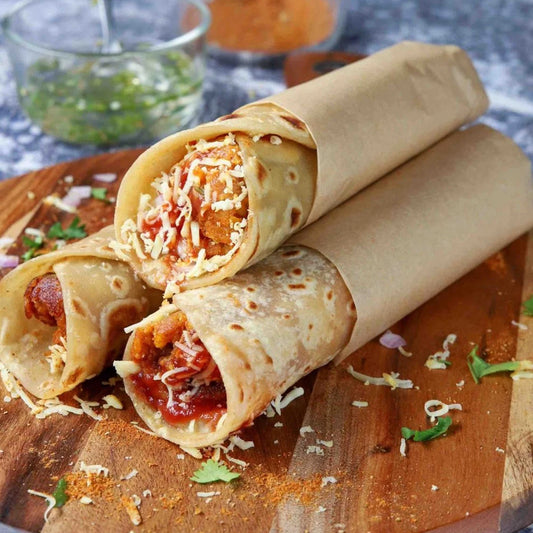 Spicy Potato Cheese Kathi Roll